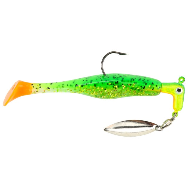 Road Runner Awesome Walleye Runner color Firetiger - Green/Silver Flake/Orange Tail