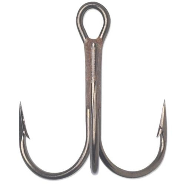 VMC Bladed Hybrid Treble Short Fishing Hook 2-Pack - Black Nickel