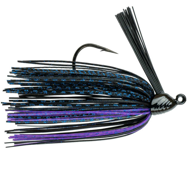 1/2 Oz. D-J Custom Topwater Buzzbait Lure-(Black/Purple Tips)-Bass Fishing-NEW