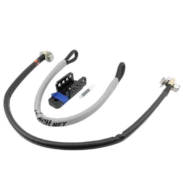 Precision Sonar The Leash - Outboard Motor Leash color Silver showing all contents included in package