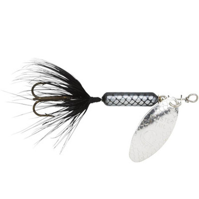 mepps Aglia Series B0 S/BW Fishing Lure, Spinner, Black/Silver/White Lure