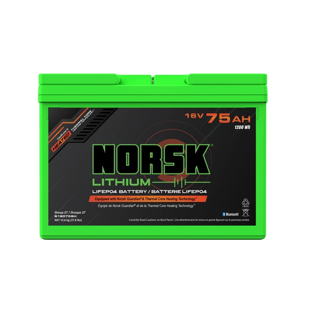 Norsk 16V 75AH LiFePO4 Heated LiFePO4 Lithium Deep Cycle Battery