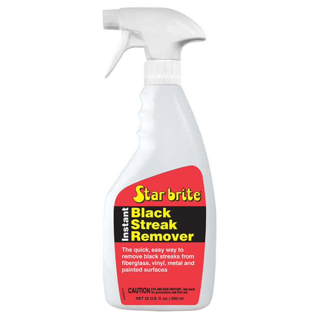 Star Brite Instant Black Streak Remover, a fiberglass stain remover in a 22 oz. spray bottle.