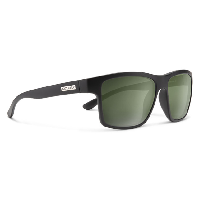 Suncloud Eyewear A-Team Polarized Sunglasses in Matte Black with Polarized Gray Green Lens
