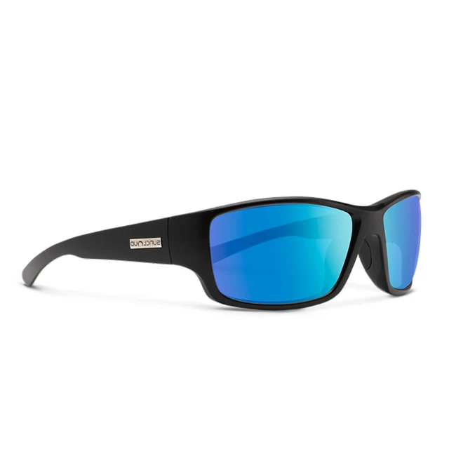 Suncloud Eyewear Hull Polarized Sunglasses color Matte Black - Polarized Blue Mirror