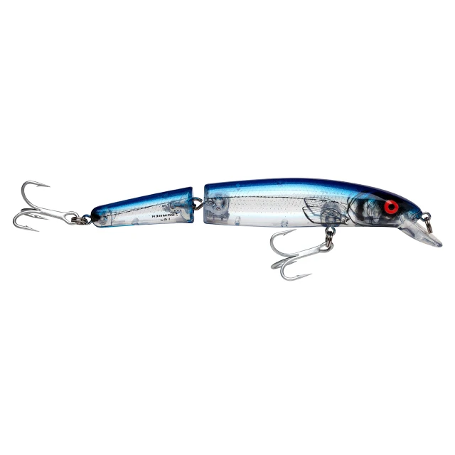 Bomber Saltwater Jointed Long A Hardbait color Silver Flash Blue Back