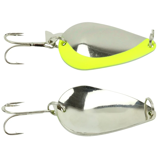 Acme Tackle K.O. Wobbler Spoon color Nickel-Chartreuse Stripe