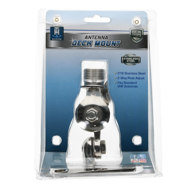 Boating Essentials Stainless Steel Antenna Deck Mount
