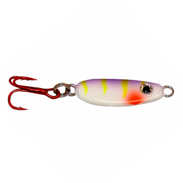 Northland UV Forage Minnow Jigging Spoon color Purple Tiger 