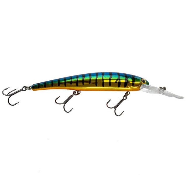 Bomber Long A Lure | Exclusive Color - Gold Purple Tiger; 4 1/2 in. | FishUSA