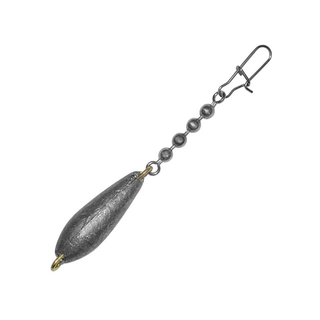 Bullet Weights Trolling Sinkers with Chain and Snap FishUSA