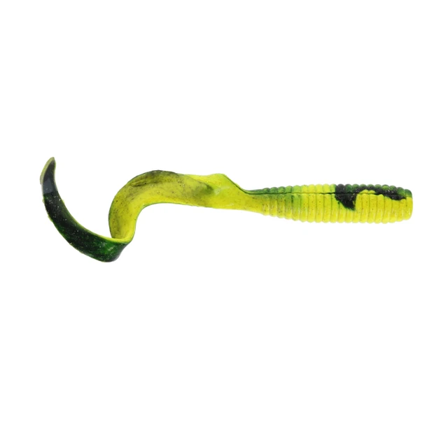 Berkley Gulp! Saltwater Grub Soft Bait color Black Chartreuse Fuze