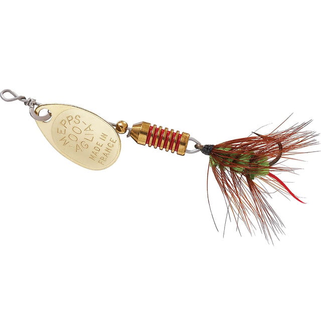 Mepps Aglia Wooly Worm Spin Fly color Gold Green