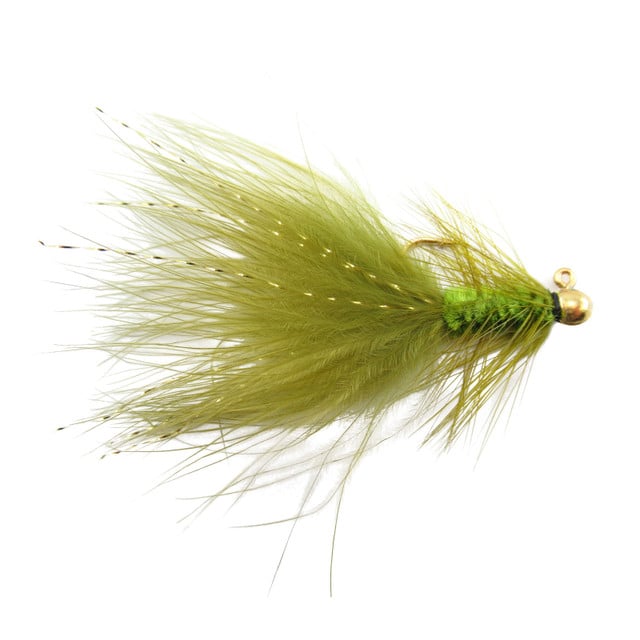 VooDoo Custom Tackle Woolly Bugger Jig color Gold Plated/Olive
