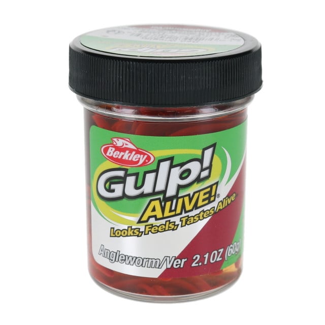 Berkley Gulp! Alive! Angle Worms color Red Wiggler in the jar