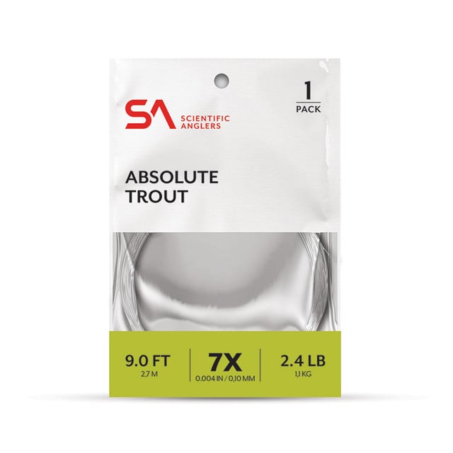 Scientific Anglers Absolute Trout Tapered Leader in packaging