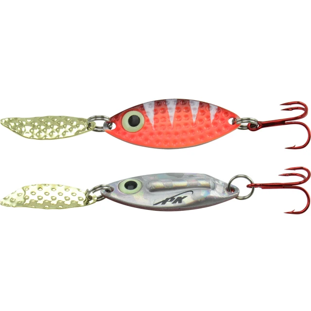 PK Lures Rattling Spoon color Bengal Tiger Glow