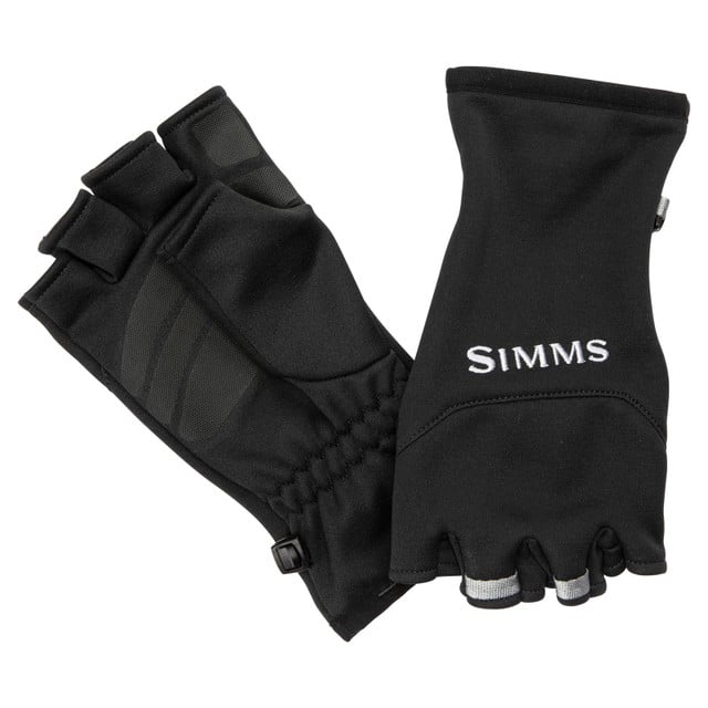 Simms Men's Freestone Half-Finger Glove color Black