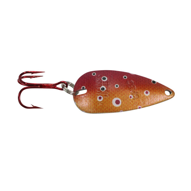  Generic Bundle: Thomas Buoyant Wobbler CastingTrolling Spoons  - One Each of Nickel, Chartreuse, GoldRed and Rainbow Trout. Each Minnow is  1.5 and 16 oz. Also Includes Anglints Fishing ID Holder. 