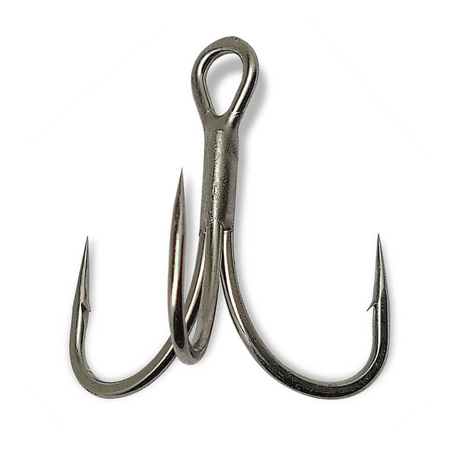 Classic Treble Hooks, 100Pcs Strong Sharp Round Bend Fishing Hooks