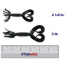 amamoto Double Tail Hula Grubs color Black w/Blue Flake in both sizes (2 1/2 in., 5 in.) above a 6 inch FishUSA ruler