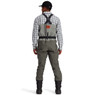 Simms Men's Freestone Stockingfoot Chest Waders back view on model Smoke color