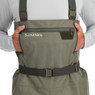 Simms Men's Tributary Stockingfoot Chest Waders Basalt color handwarmer pocket close up