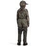 Simms Kid's Tributary Stockingfoot Chest Waders on Model Back view Basalt color