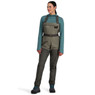 Simms Women's Tributary Stockingfoot Chest Waders front view of Basalt color on model