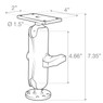 RAM Mounts For Humminbird Helix 7 medium length arm diagram