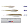 Rapala CrushCity Freeloader color Tennessee Shad in all sizes (4 1/4 in., 5 1/4 in., 6 1/4 in.) above a 6 inch FishUSA ruler