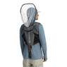 Simms Flyweight Vest on model back with net held in back net slot, net not included