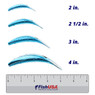 Yakima Bait Spin-N-Fish 2-Pack color Silver Blue Scale in all sizes (2 in., 2 1/2 in., 3 in., 4 in.) above a 6 inch FishUSA ruler