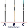Lamiglas X-11 Salmon & Steelhead Spinning Rod handle comparison chart