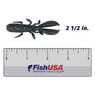 Yamamoto Covert Craw color Black with Blue Flake above a 6 inch FishUSA ruler