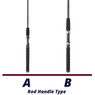 Shakespeare Ugly Stik GX2 Spinning Rod handle comparison with rod handle A and rod handle B