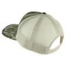 FishUSA Camo Trucker Patch Hat side profile of off-white mesh