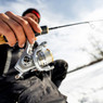 13 Fishing Capture Walleye Ice Fishing Combo in use