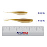 X Zone Lures Rally Shad Soft Bait color Sweet Fish in both sizes (3 3/4 in., 4 1/2 in.) above a 6 inch FishUSA ruler
