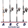 Penn Passion II Spinning Combo rod handle comparison chart 