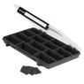 Plano StowAway 3700 Thin Tackle Box open at an angle showing the included dividers 