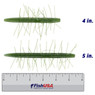 Yamamoto Fuzzy Senko Soft Bait color Baby Bass in both sizes (4 in., 5 in.) above a 6 inch FishUSA ruler