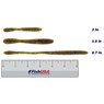 6th Sense Bounce Worm color Watermelon Red in all sizes (3 in., 3.8 in., 6.7 in.) above a 6 inch FishUSA ruler