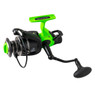 Whisker Seeker Bait Runner Spinning Reel color Toxic Green top angle of handle side