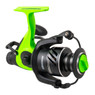 Whisker Seeker Bait Runner Spinning Reel color Toxic Green closeup of spool opposite of handle side