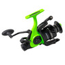 Whisker Seeker Bait Runner Spinning Reel color Toxic Green back angle opposite of handle side