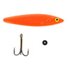 Buzz Bomb Zzinger Jigging Spoon color Fire Orange with bumper and hook
