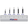FishUSA Finesse Drop Shot Weights in all sizes (1/8 oz., 3/16 oz., 1/4 oz., 3/8 oz., 1/2 oz.) above a 6 inch FishUSA ruler