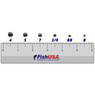 FishUSA Round Split Shot in all sizes (4, 5, 7, 3/0, BB, B) above a 6 inch FishUSA ruler