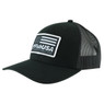 FishUSA Black Ops Trucker Hat front angle showing black panels and black mesh